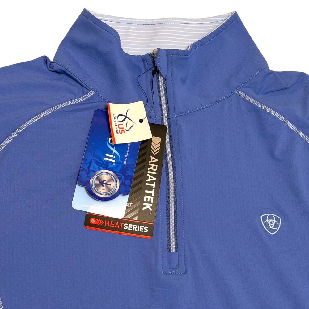 Ariat Womens Tri Factor 1/4 Zip Baselayer Blue Saga Heat Series Icefil XL NWT - Picture 7 of 9